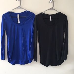 Two Fabletics long sleeve tunics!